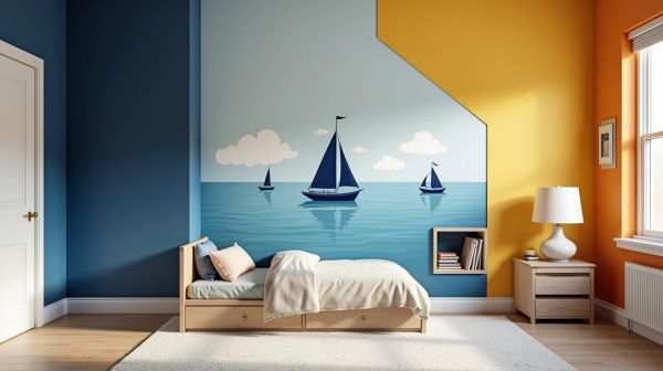 Des motifs uniques pour le papier peint d'une chambre de garçon